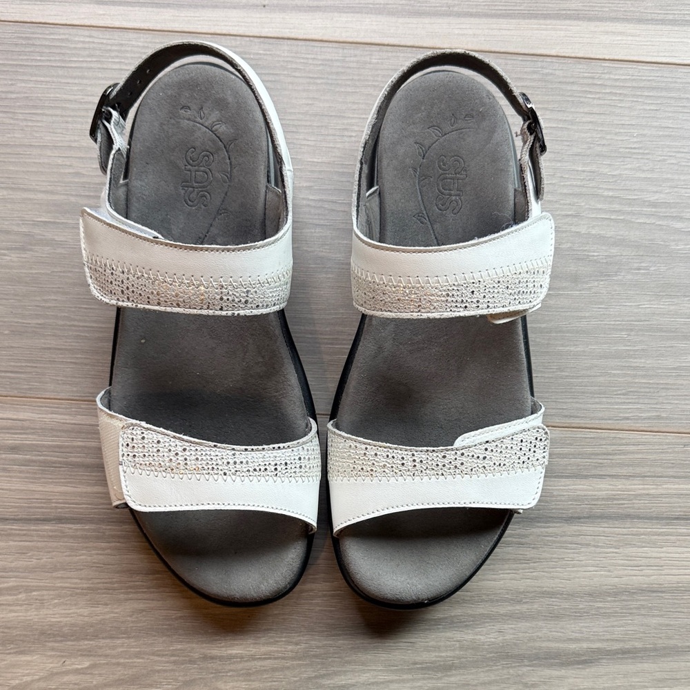 SAS Women's Nudu White Comfort Strap Sandals Size 7 - Picture 2 of 7